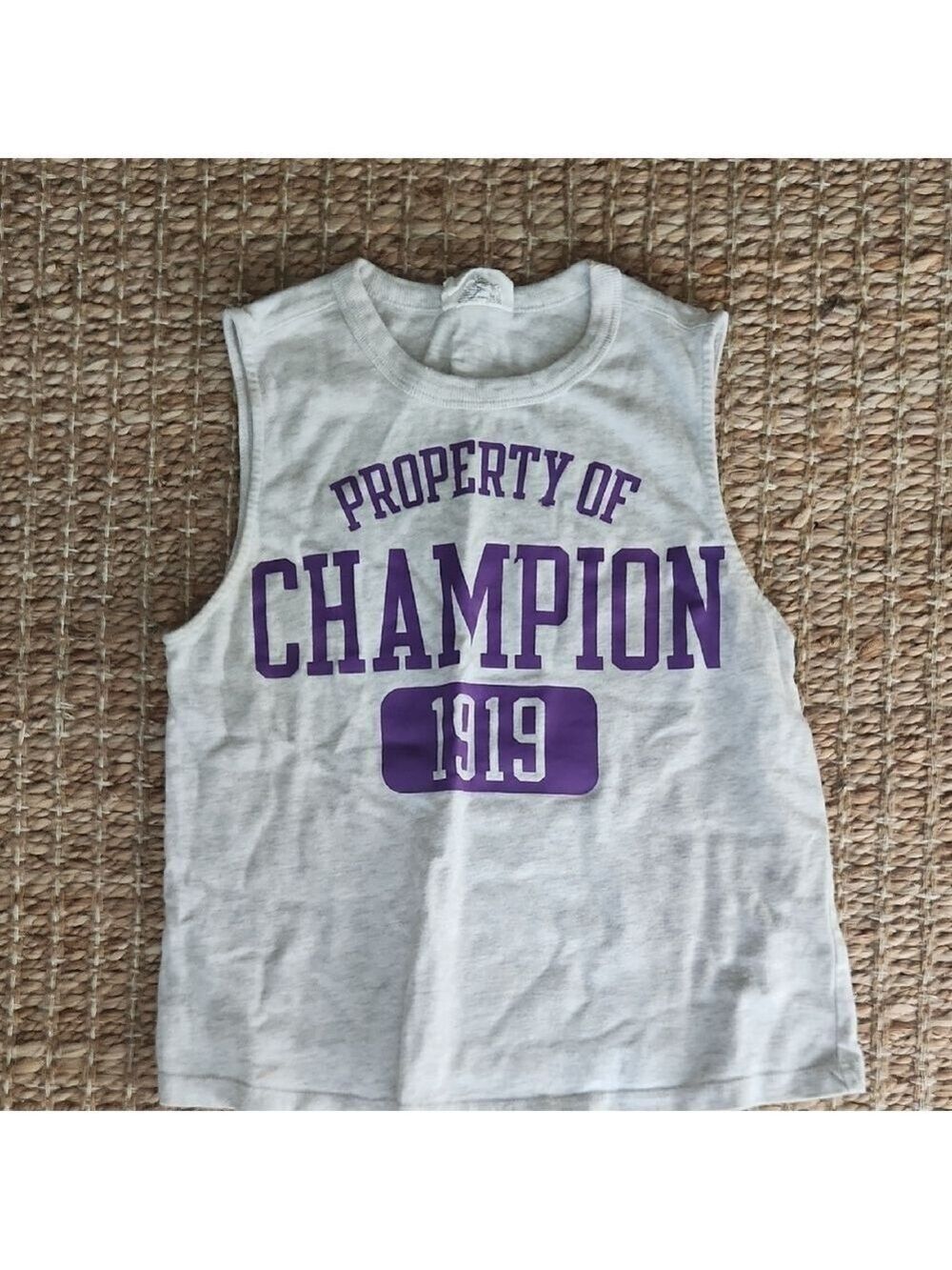 Champion Gray Tank Top with Purple Print